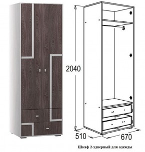 Шкаф 670 мм 2-х дверный для одежды Омега 16 (штанга) в Качканаре - kachkanar.mebel-e96.ru